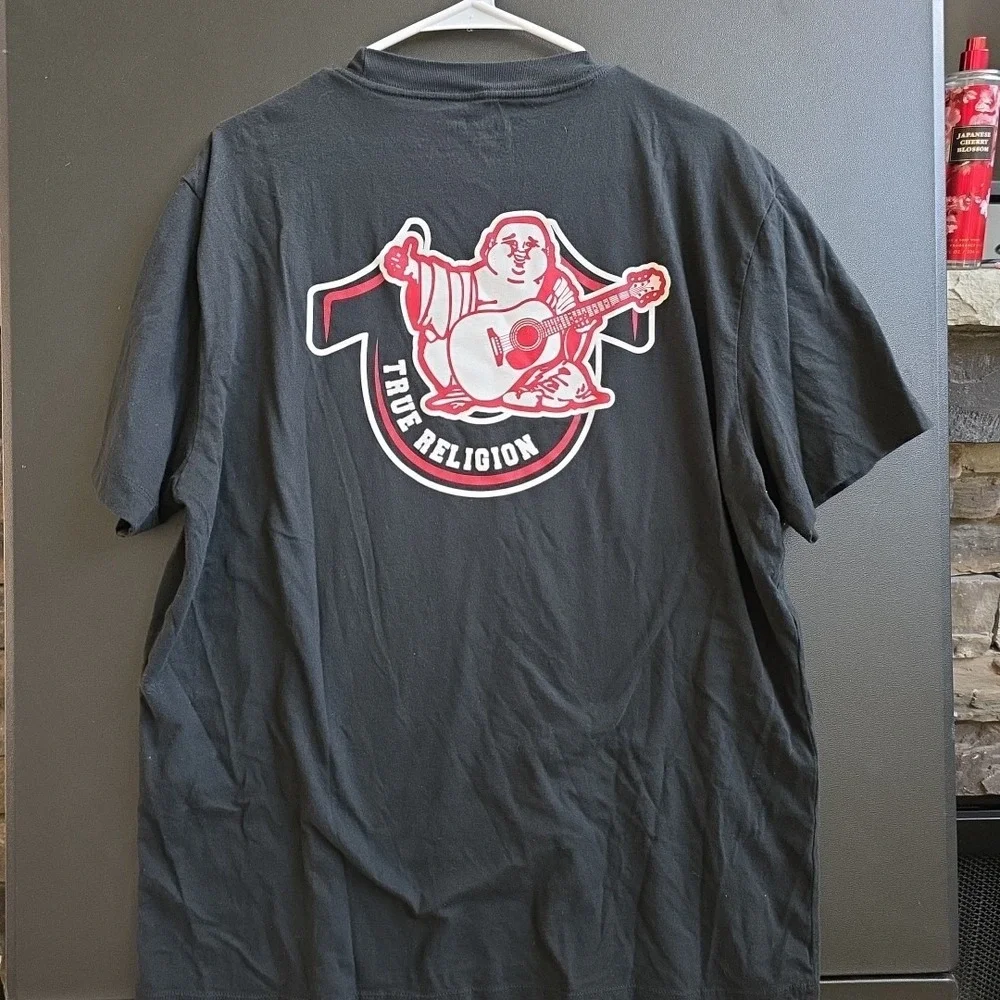 True Religion World Tour Mens Black Buddha Logo Sz 2XL/Used